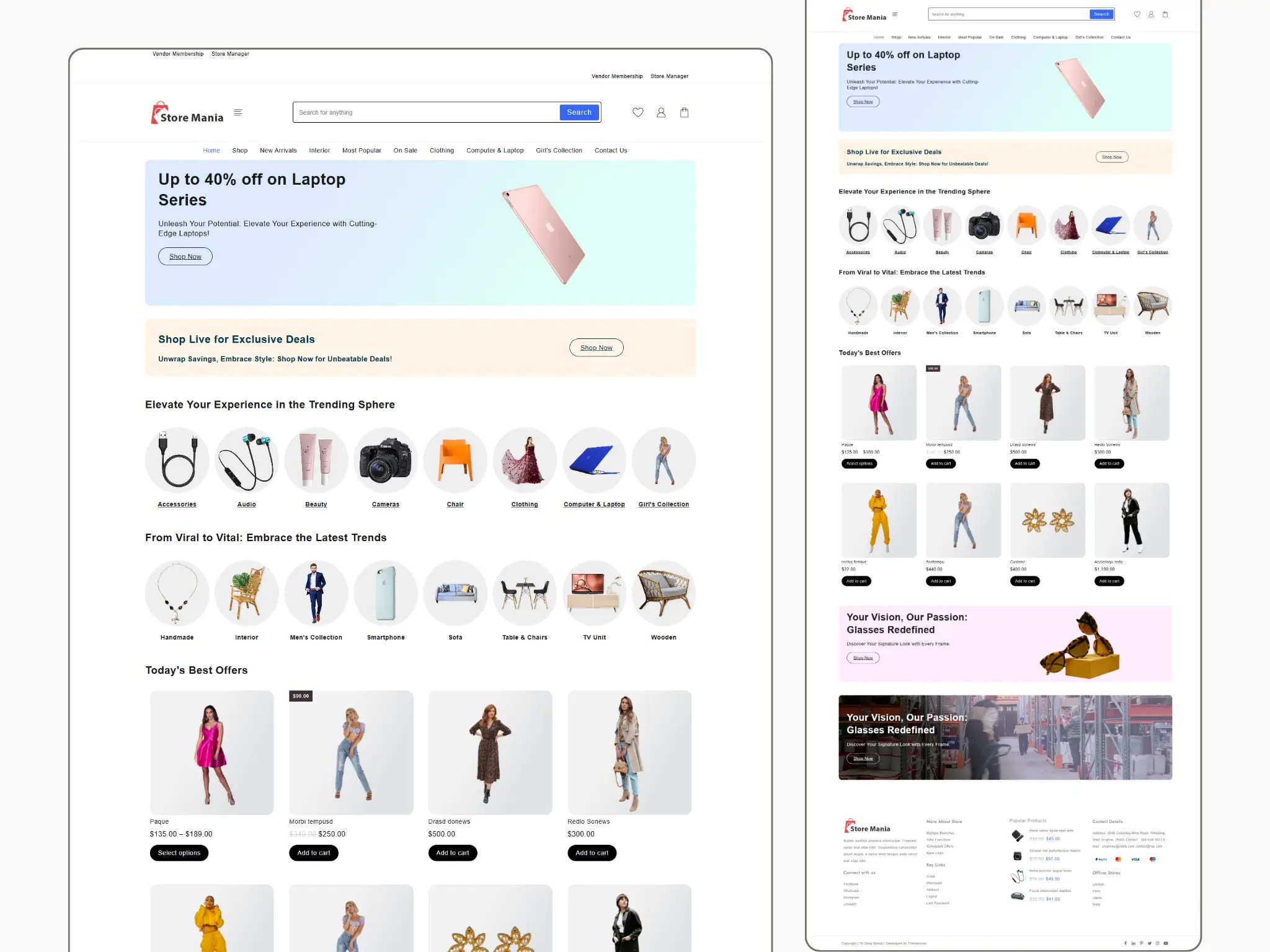 Store Mania website template