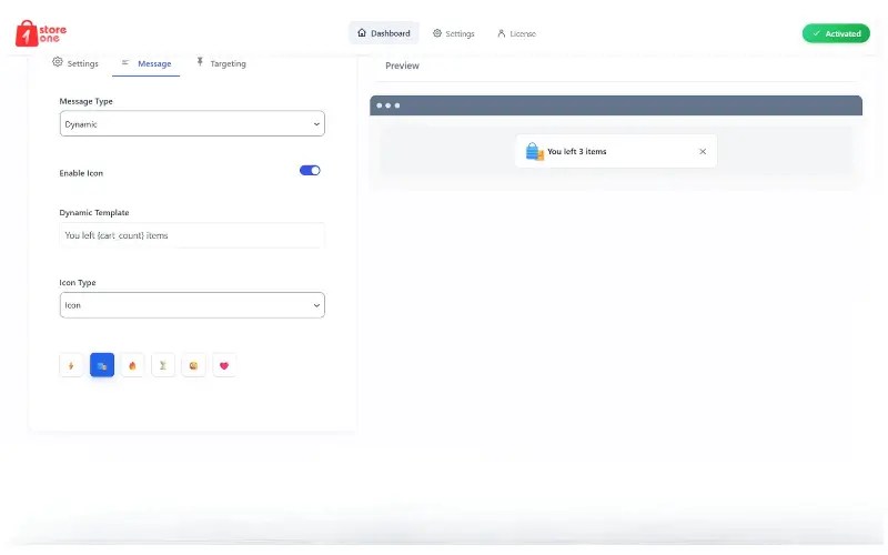 Store One Inactive Tab Message Dashboard Screenshot 3