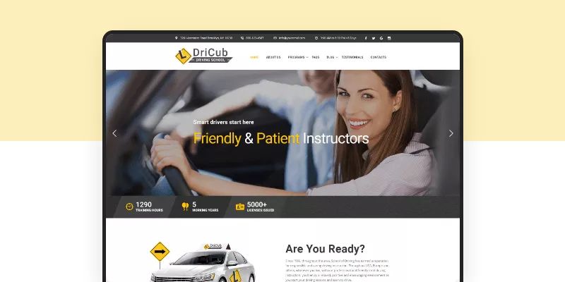Driving School Lite Wordpress Theme Wordpress Org - Best Sunset Arts in Desktop