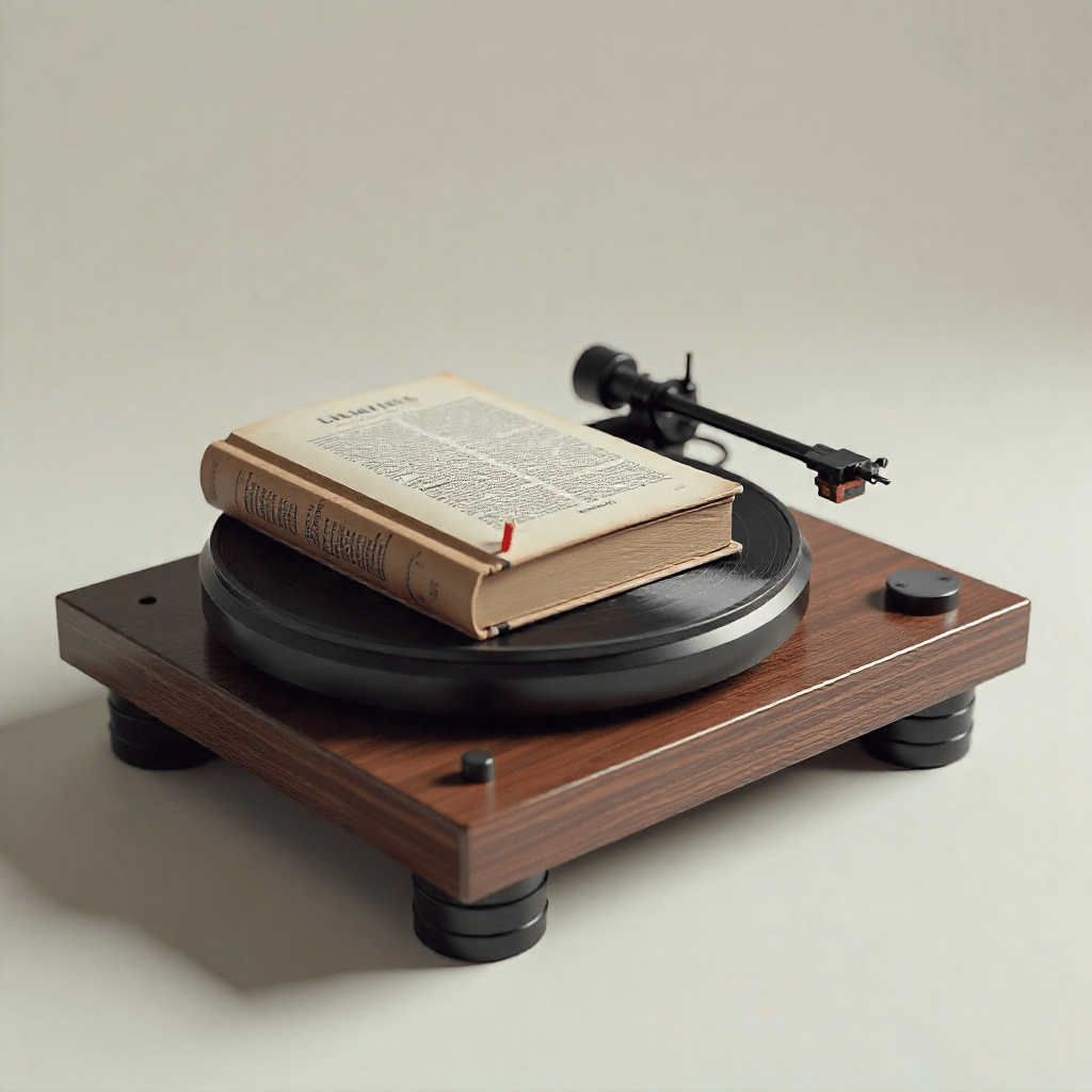 Books and albums with the same title - book on record player