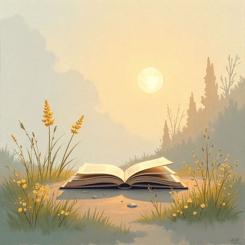 Books about isolation - an open book sitting in a field