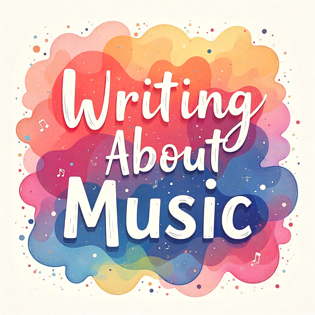 Writing About Music - featured image with colorful background