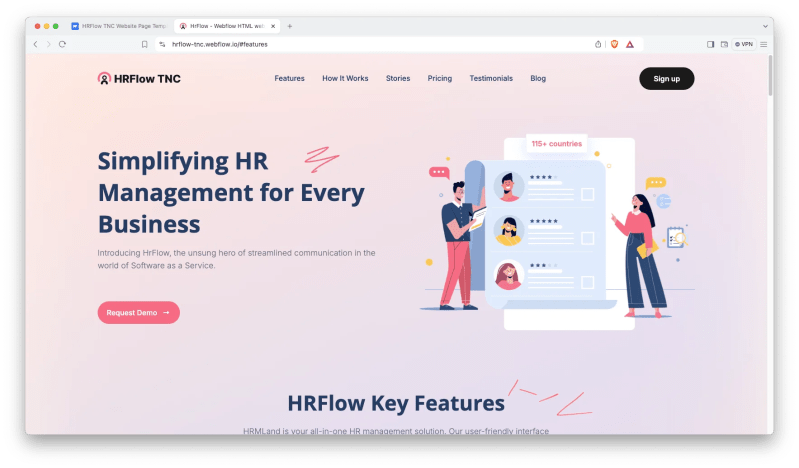 Hrflow Tnc Saas Html5 Responsive Website Template - Creative Landscape Illustration - Ultra HD