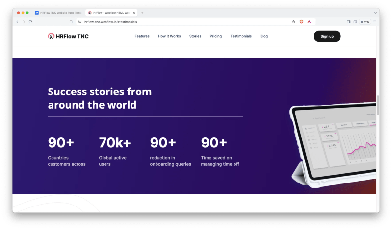 Hrflow Tnc Saas Html5 Responsive Website Template - Full HD City Images for Desktop