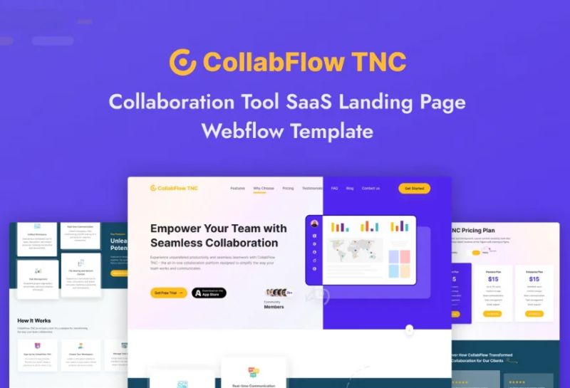 Hrflow Tnc New Webflow Saas Template With Video Themencode Llc - Download High Quality Vintage Design | Retina