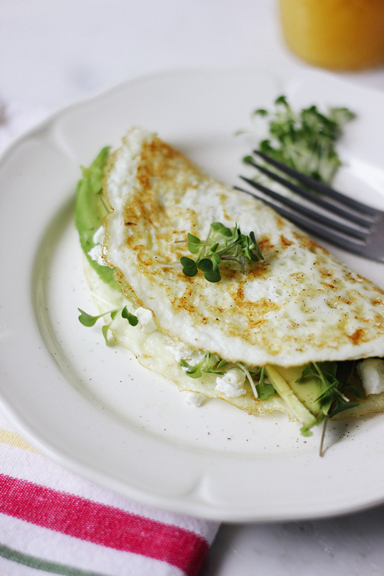 Omelette Egg . Egg White Omelette with Avocado, Goat Cheese, and ...
