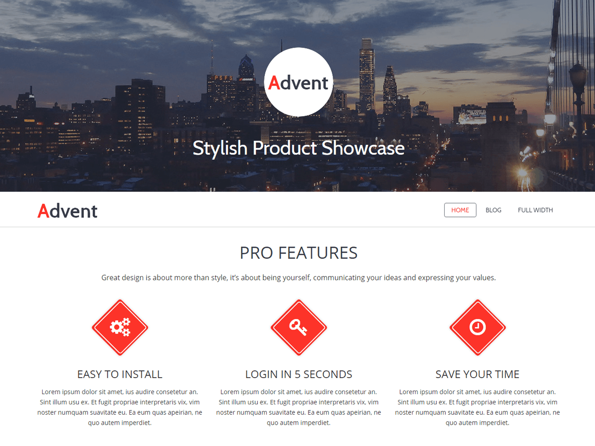 Advent WordPress Theme preview