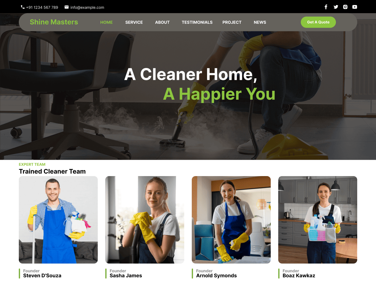 WordPress主题：Aster Cleaning Service