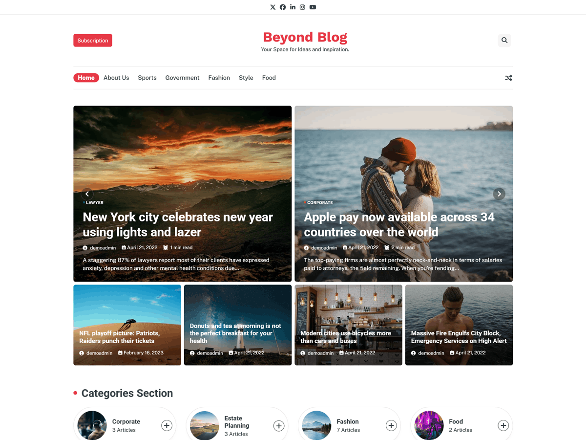 WordPress主题:Beyond Blog