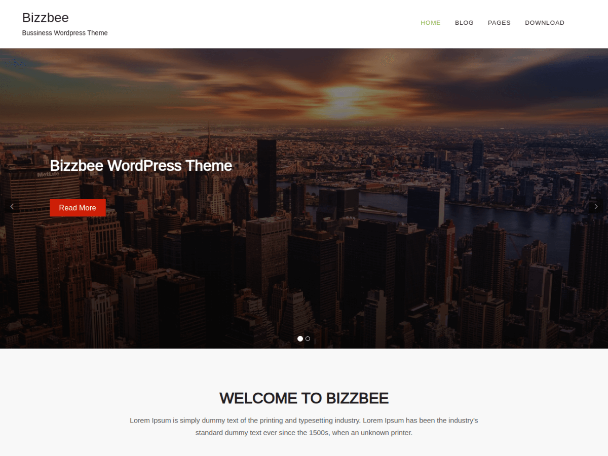 BizzBee WordPress Theme preview