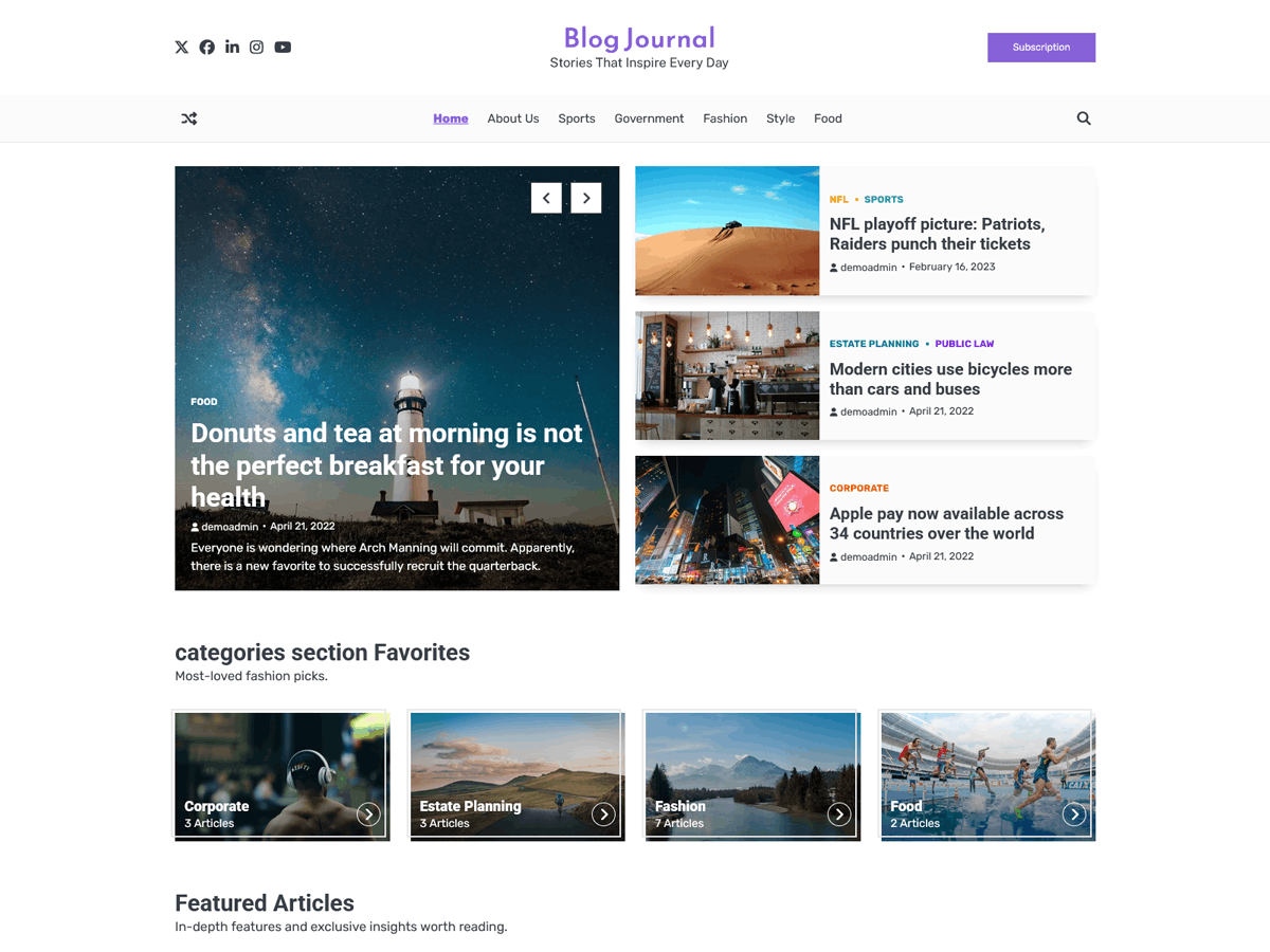 WordPress主题：Blog Journal