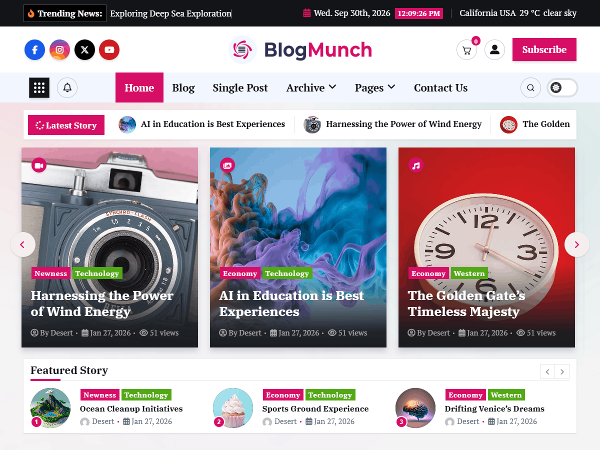 WordPress主题：BlogMunch