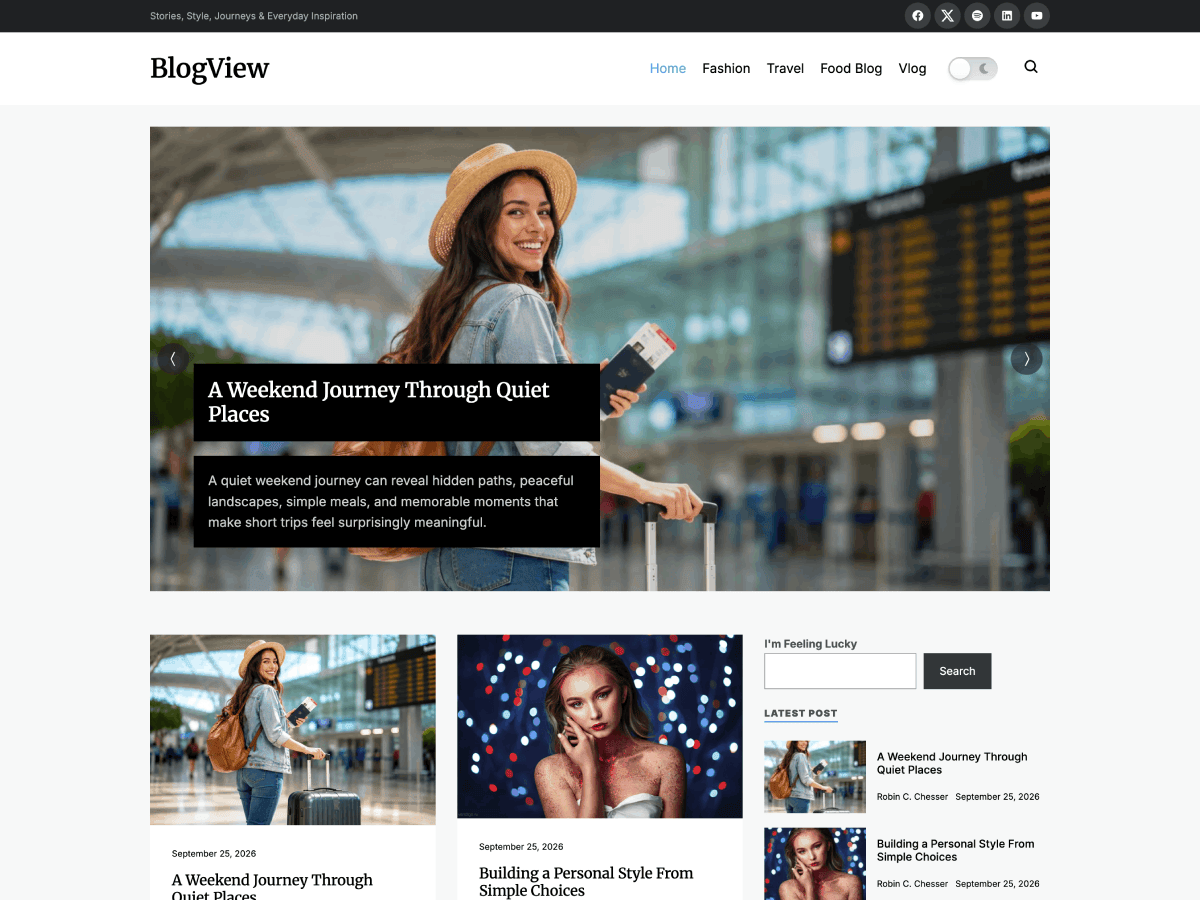WordPress主题:BlogView