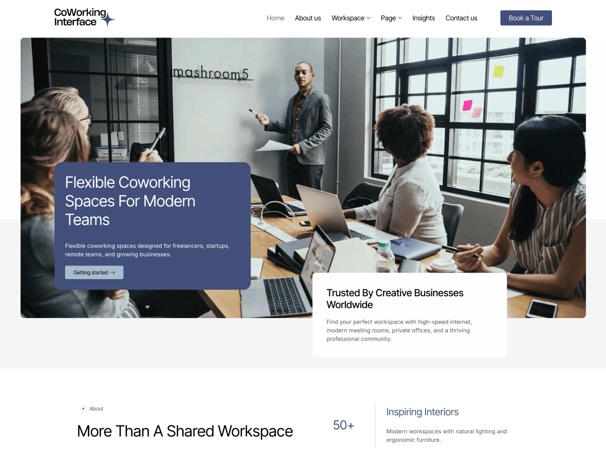 WordPress主题:Coworking Interface