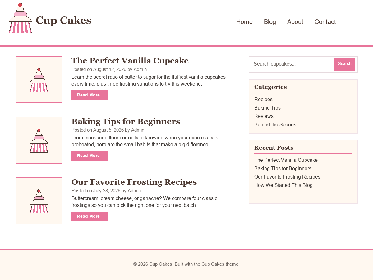 WordPress主题：Cup Cakes