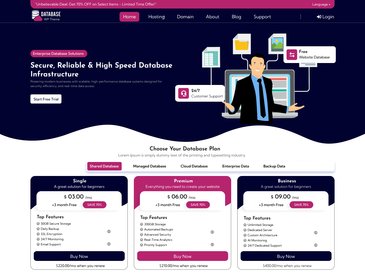 WordPress主题:Database Agency