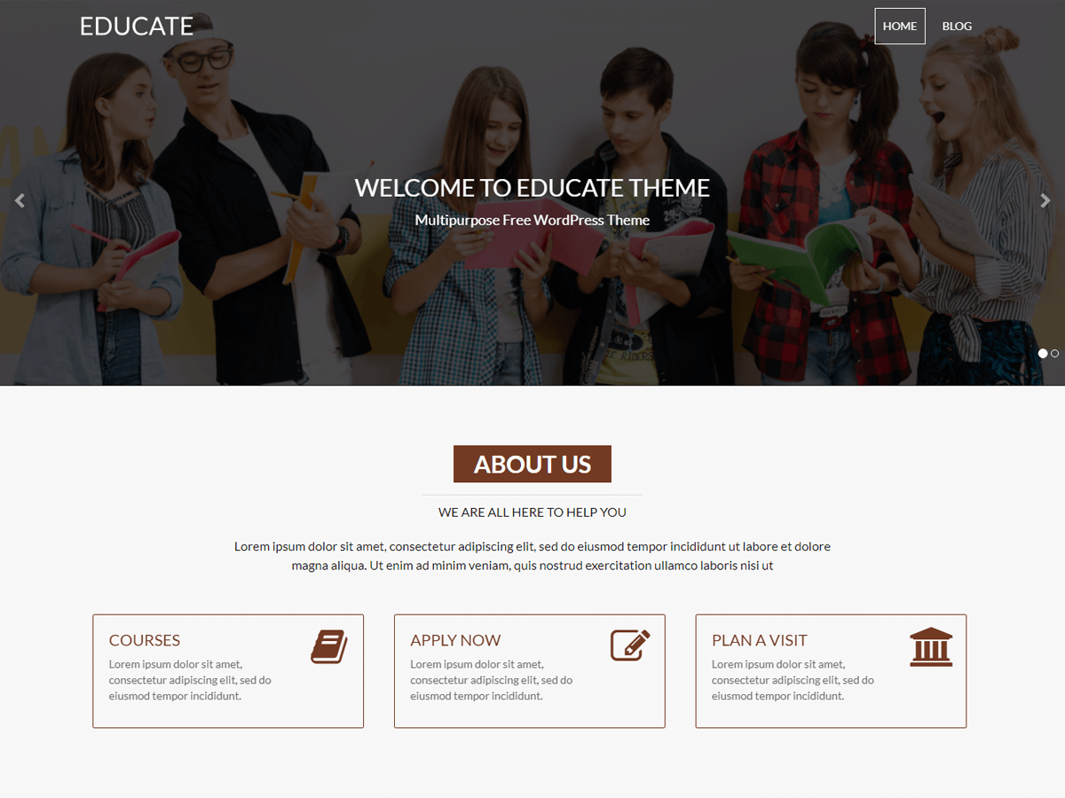 Educate WordPress Theme preview