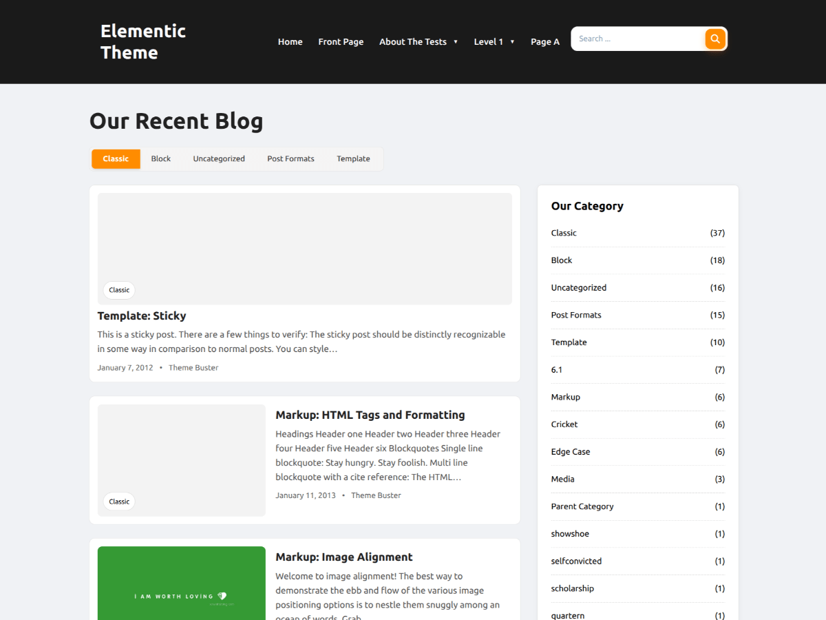 WordPress主题:Elementic