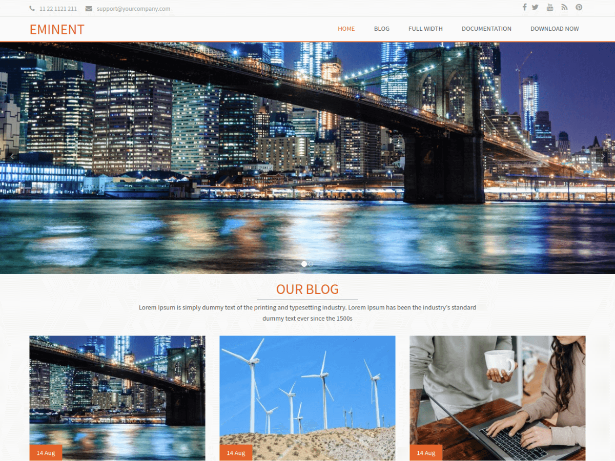Eminent WordPress Theme preview