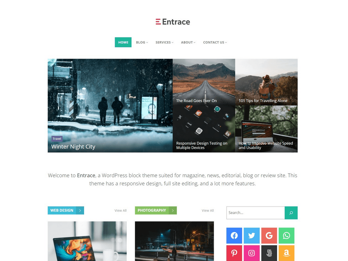 WordPress主题:Entrace