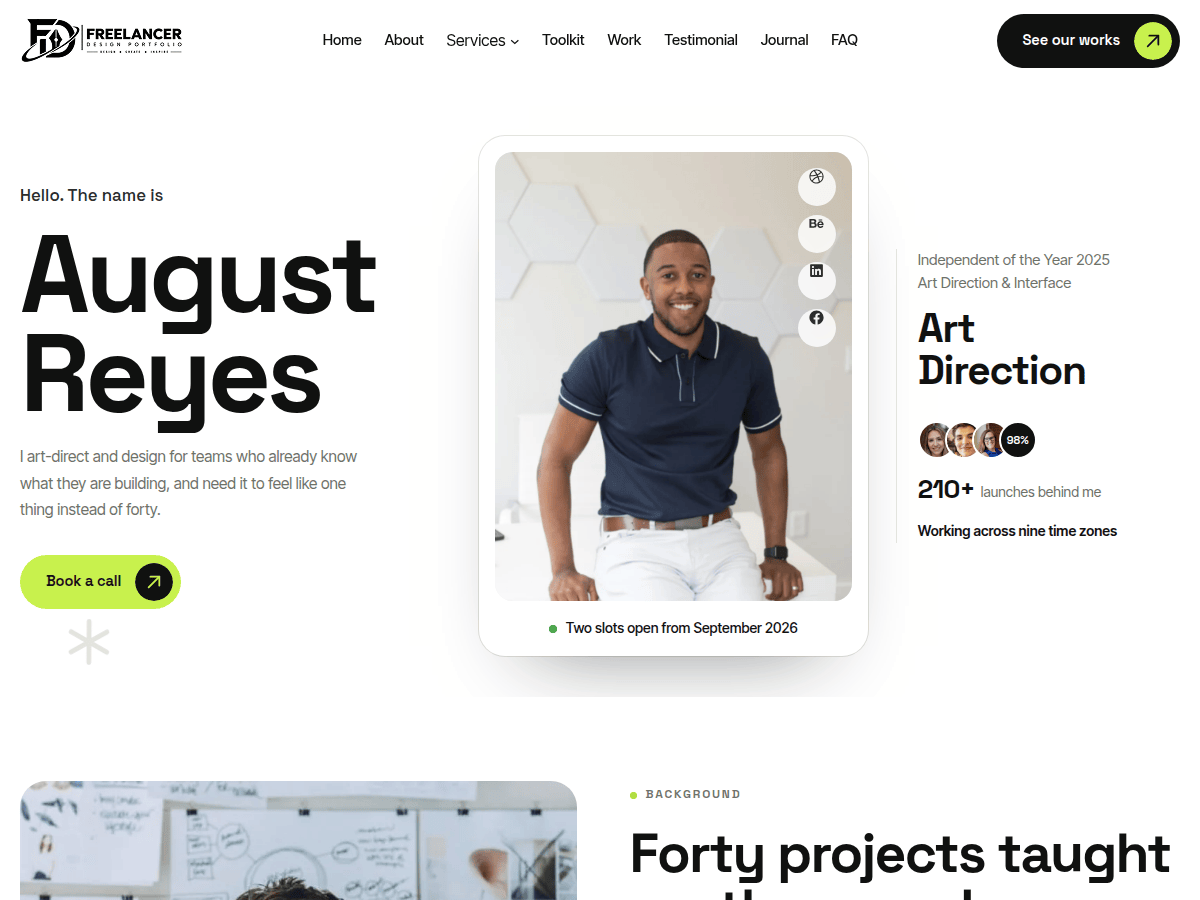 WordPress主题:Freelancer Design Portfolio