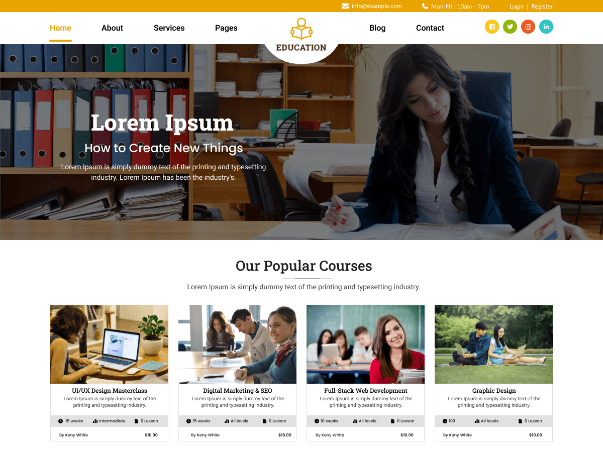 WordPress主题:FSE Educational Courses