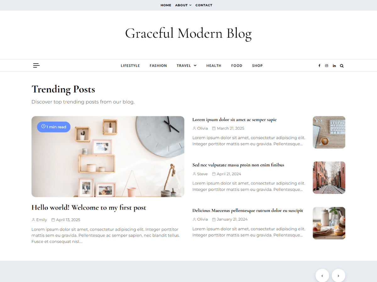 WordPress主题：Graceful Modern Blog