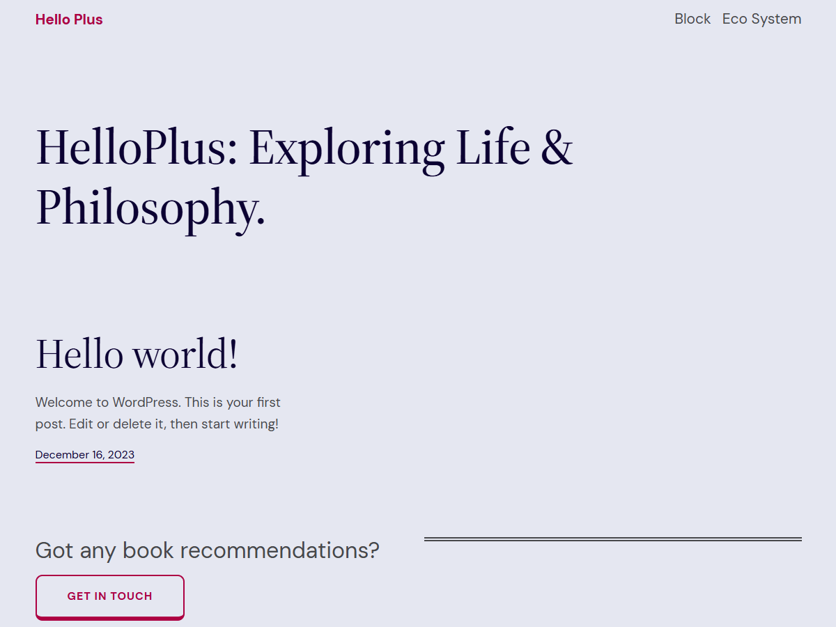 WordPress主题：Hello Plus