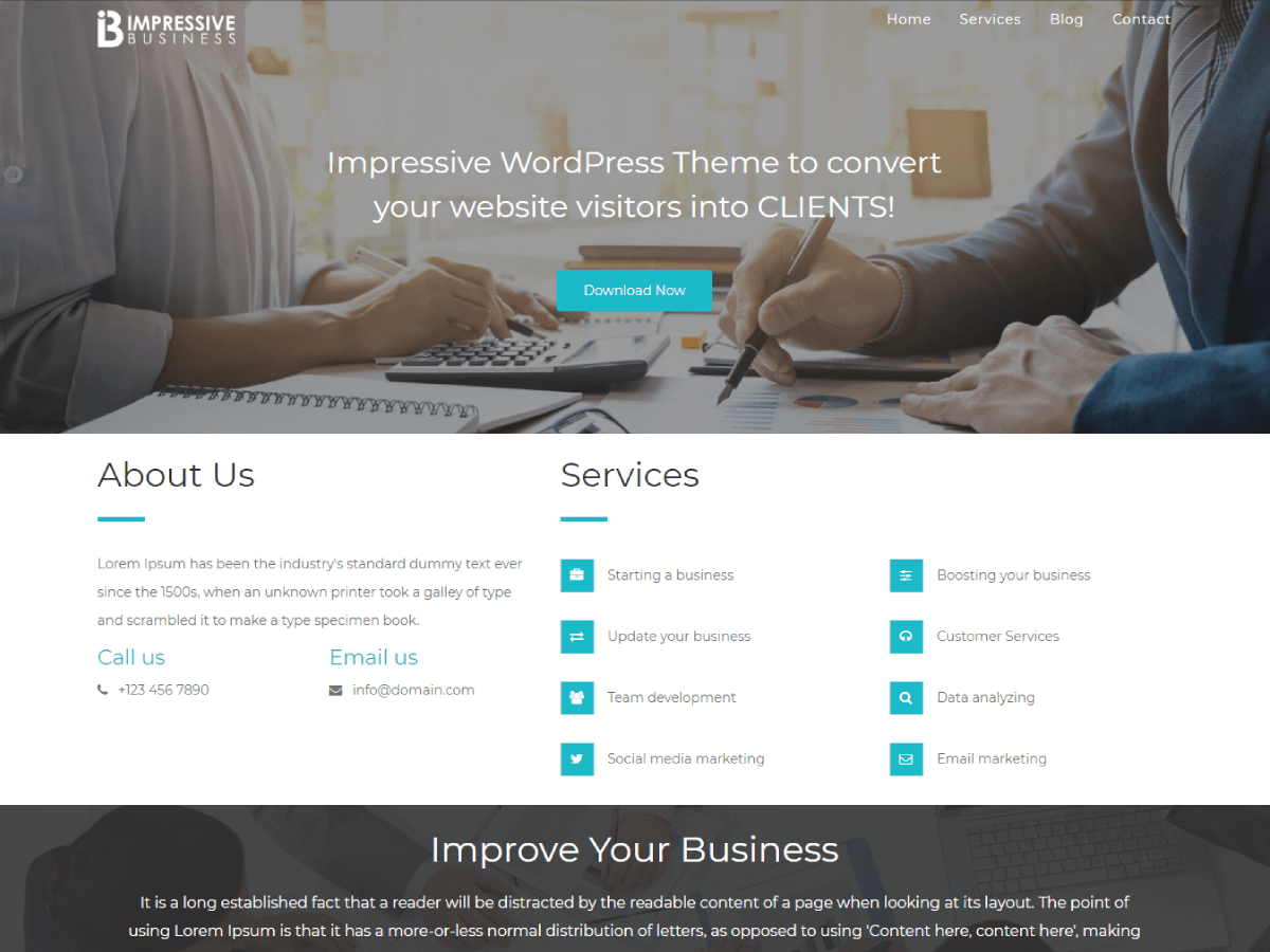 Impressive Business WordPress Theme preview