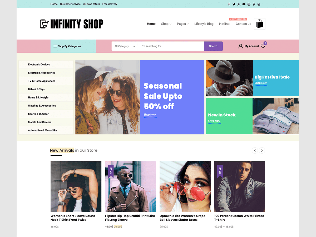 Infinity Shop WordPress theme