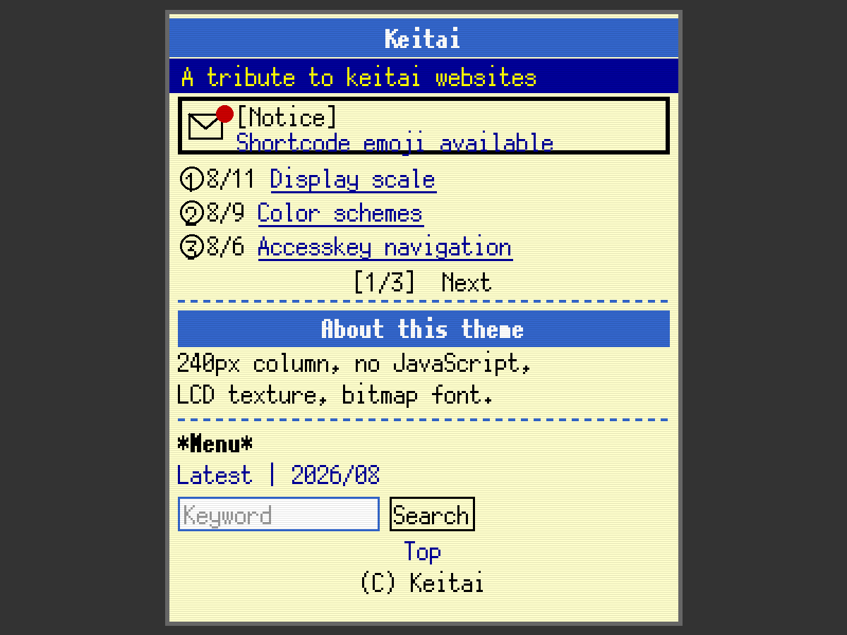 WordPress主题:Keitai
