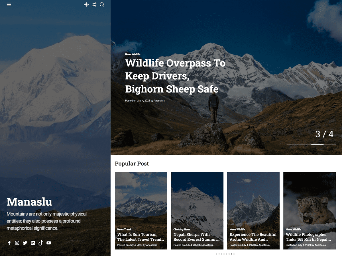 Manaslu WordPress 主题