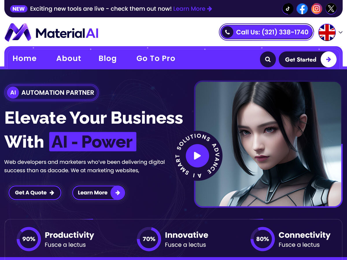 WordPress主题:Material AI