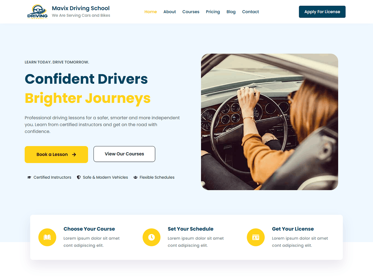 WordPress主题:Mavix Driving School
