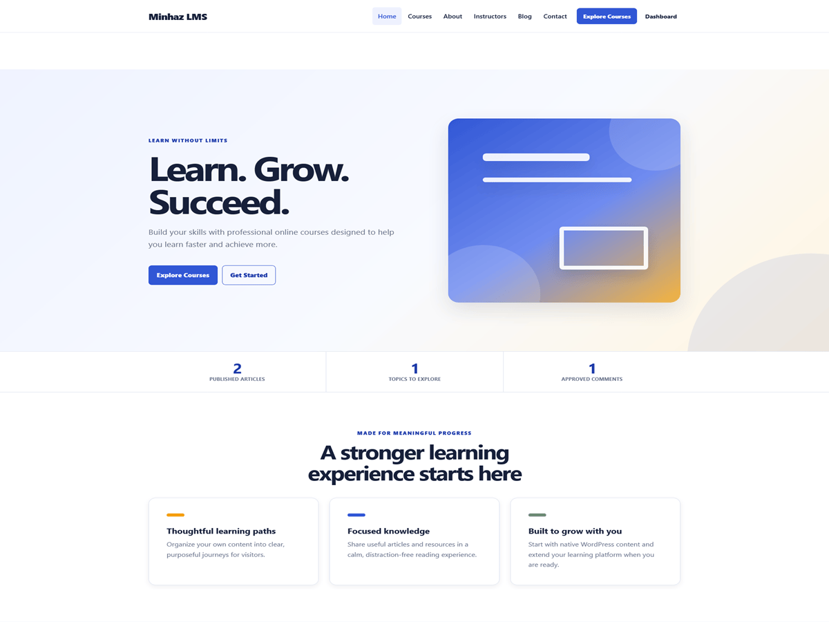 WordPress主题:Minhaz LMS
