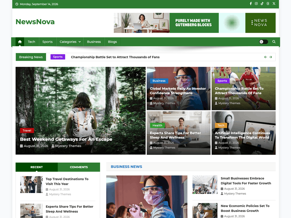 WordPress主题：NewsNova