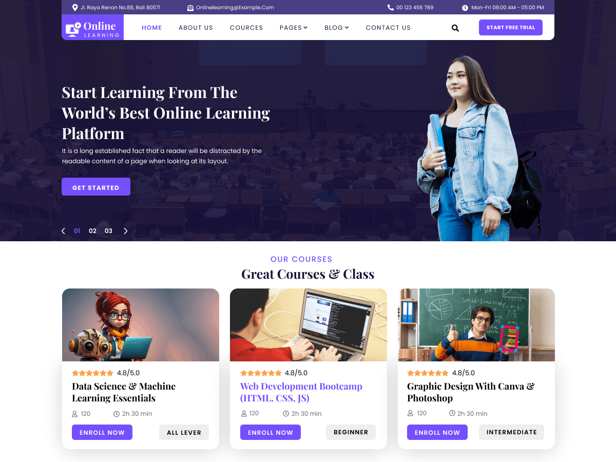 WordPress主题：Online Learning LMS