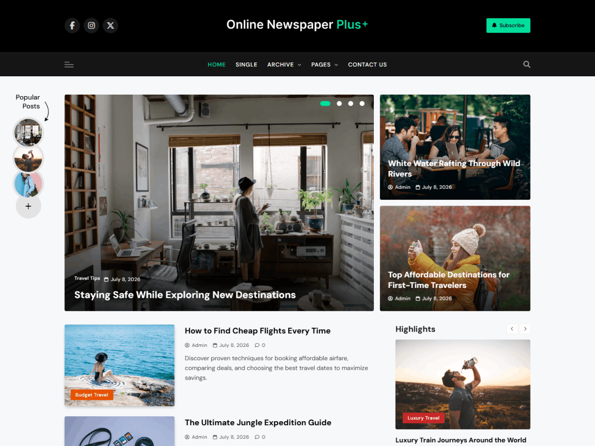 WordPress主题:Online Newspaper Plus