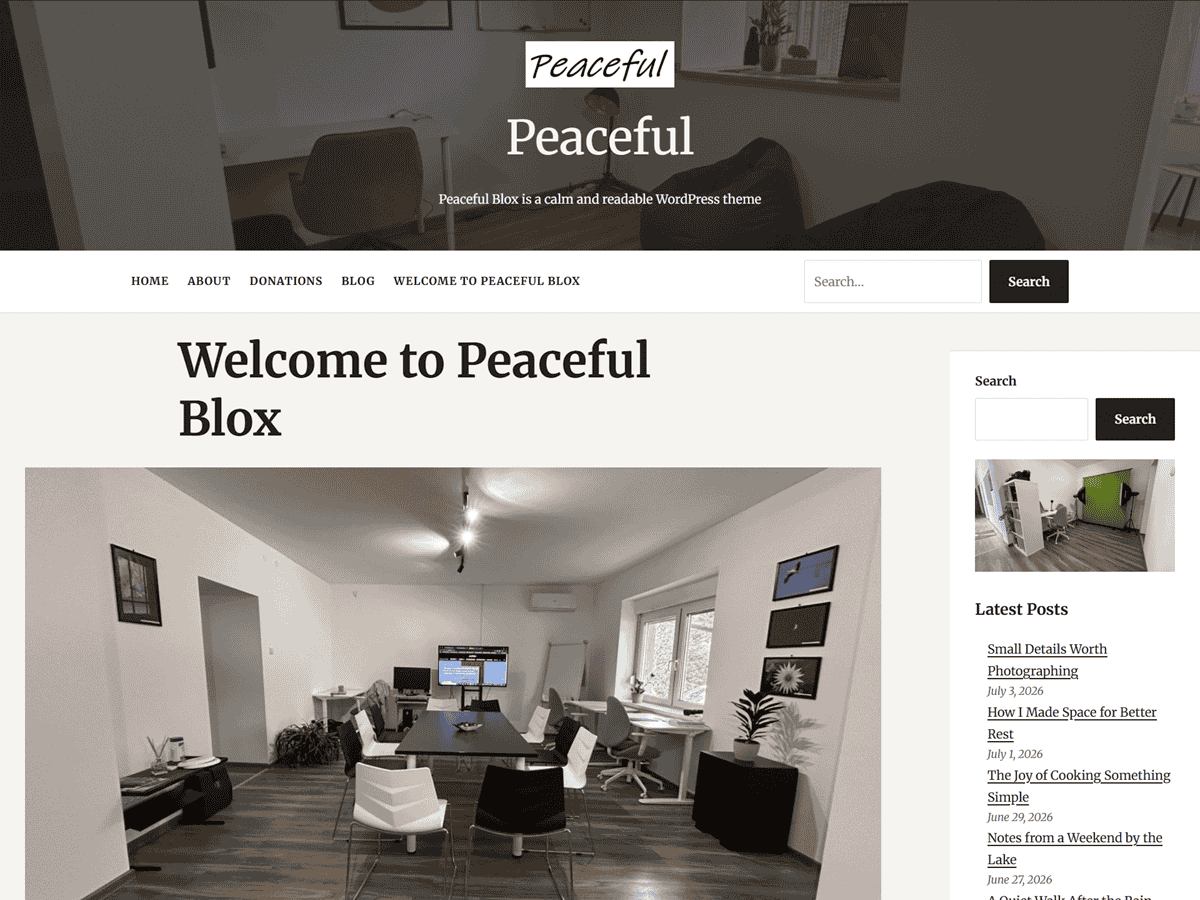 WordPress主题:Peaceful Blox