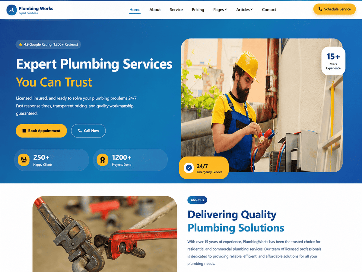 WordPress主题：Plumbing Works