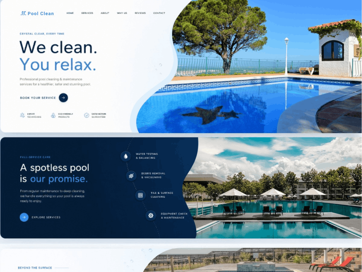WordPress主题：Pool Cleaning Services
