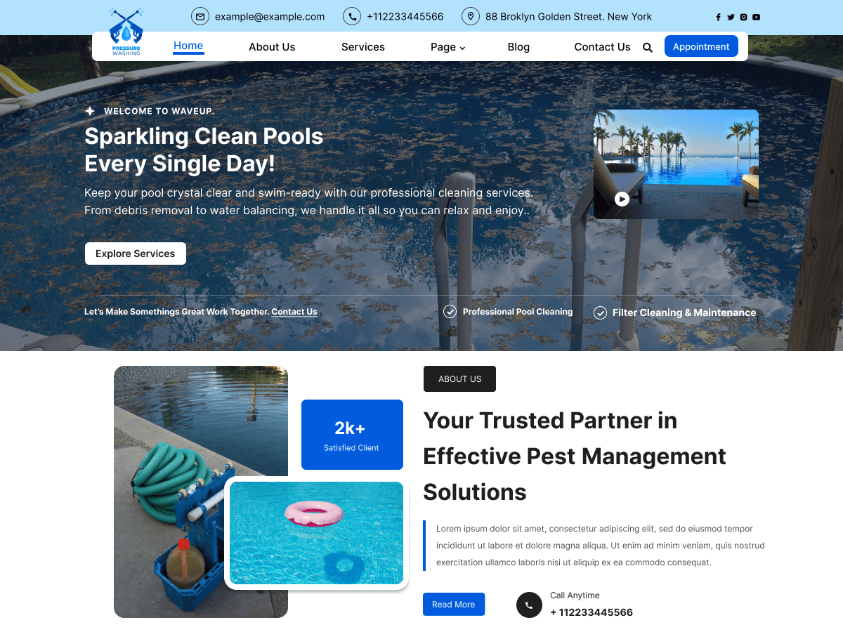 WordPress主题:Pool Maintenance