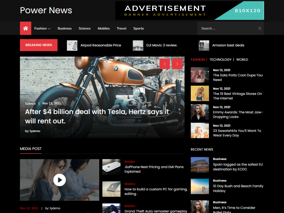WordPress主题：Power News