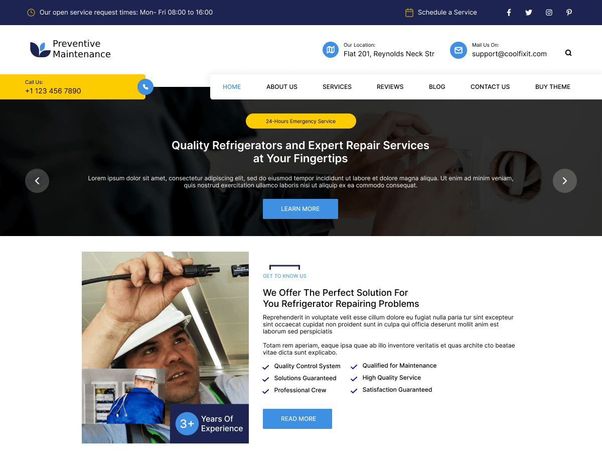 Preventive Maintenance WordPress 主题