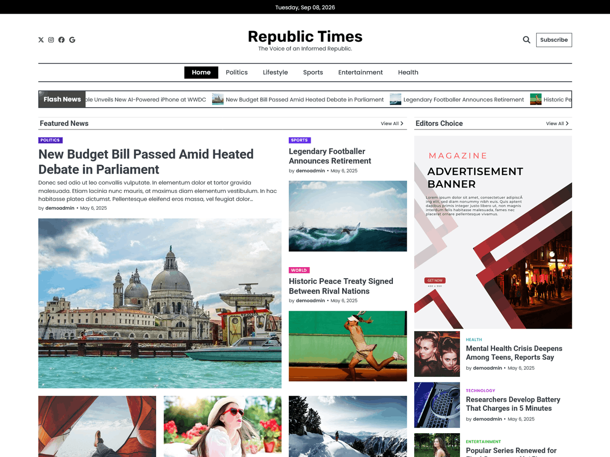 WordPress主题:Republic Times