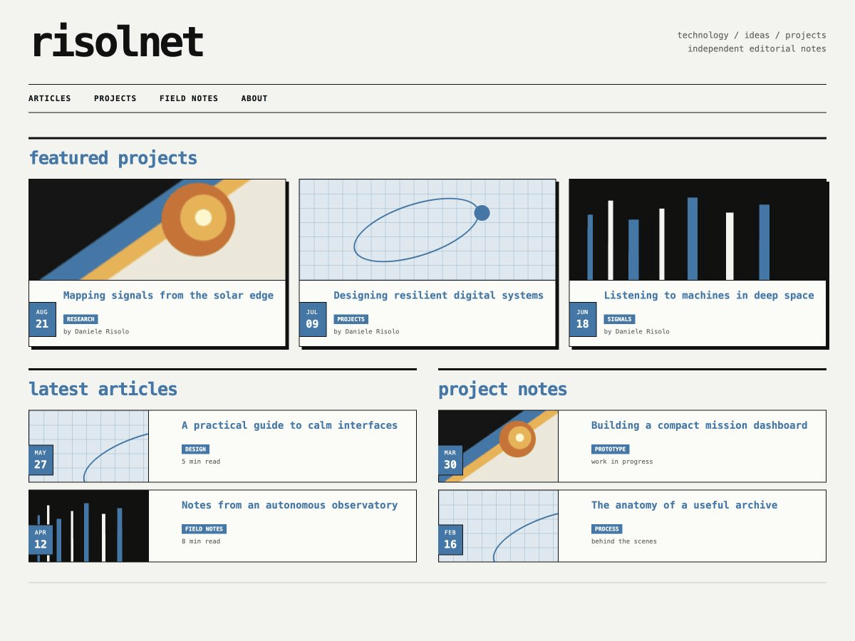 WordPress主题:Risolnet