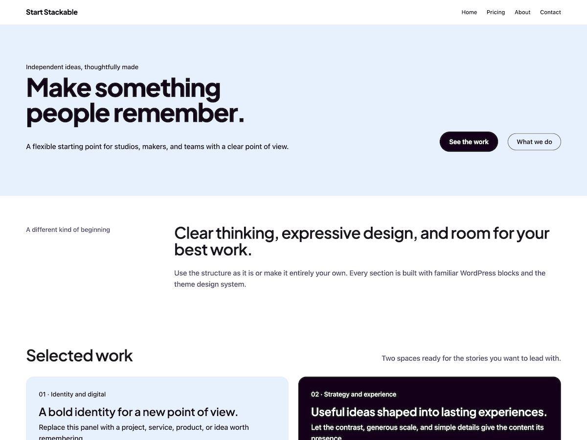 WordPress主题:Start Stackable