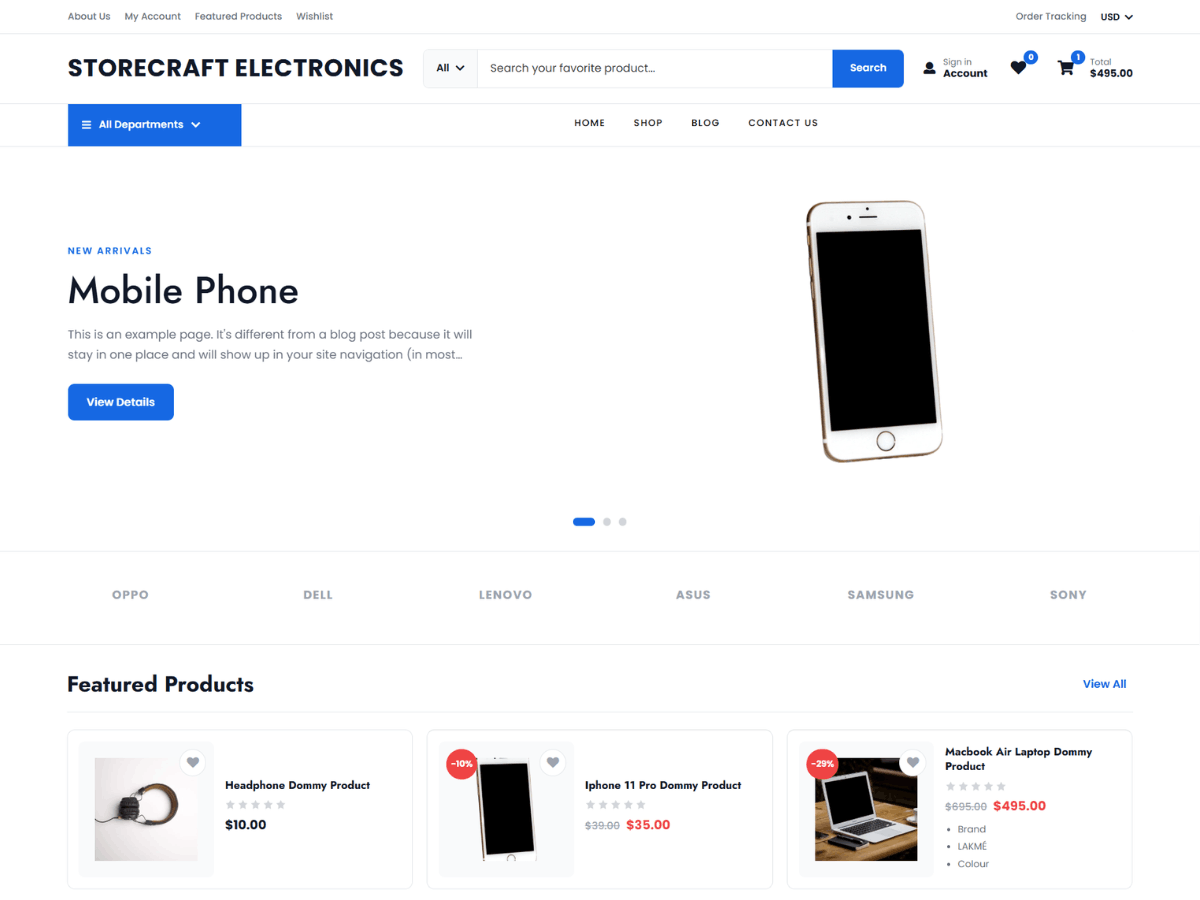 WordPress主题:Storecraft Electronics