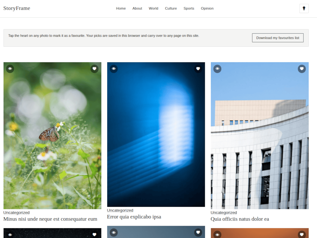 WordPress主题：StoryFrame