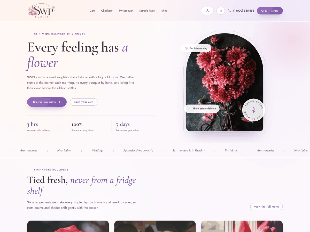 WordPress主题:SWP Florist